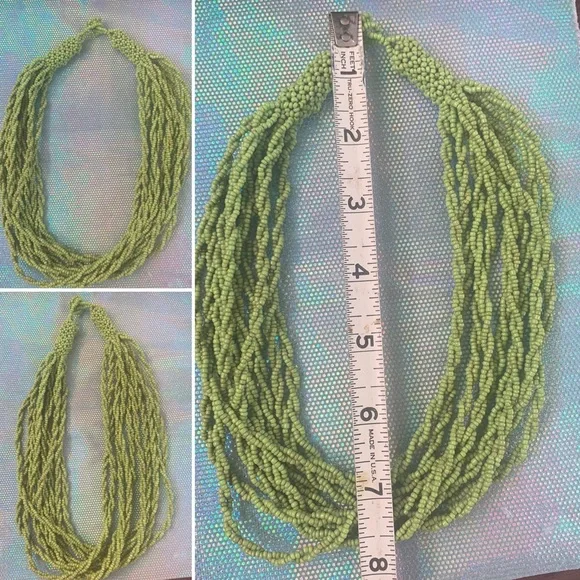 Handmade beaded necklace with matching earrings. - Picture 6 of 7